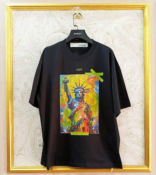 OWS-46 | Off-White Style Graphic T-Shirt – Streetwear Oversized Tee