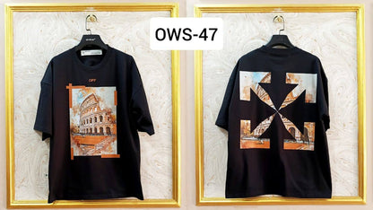 OWS-47 | Off-White Style Graphic T-Shirt – Streetwear Oversized Tee