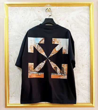 OWS-47 | Off-White Style Graphic T-Shirt – Streetwear Oversized Tee