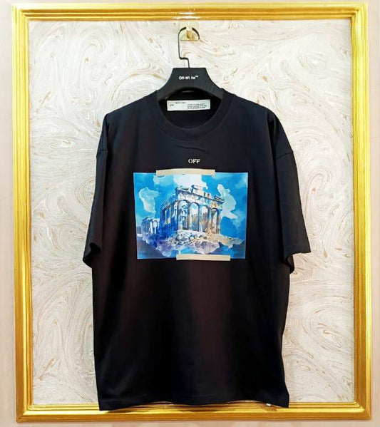 OWS-48 | Off-White Style Graphic T-Shirt – Streetwear Oversized Tee