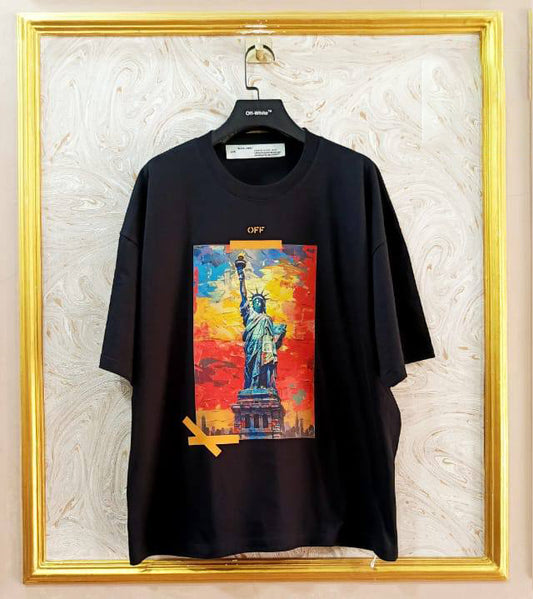 OWS-49 | Off-White Style Graphic T-Shirt – Streetwear Oversized Tee