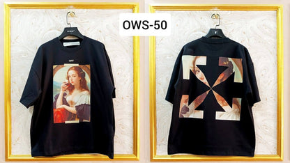 OWS-50 | Off-White Style Graphic T-Shirt – Streetwear Oversized Tee