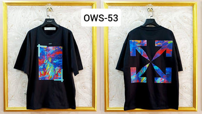 OWS-53 | Off-White Style Graphic T-Shirt – Streetwear Oversized Tee