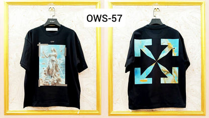 OWS-57 | Off-White Style Graphic T-Shirt – Streetwear Oversized Tee