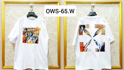 Off-White Inspired White Tee – OWS-65.W Oversized Streetwear