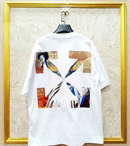 Off-White Inspired White Tee – OWS-65.W Oversized Streetwear