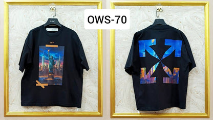 OWS-70 | Off-White Style Graphic T-Shirt – Streetwear Oversized Tee