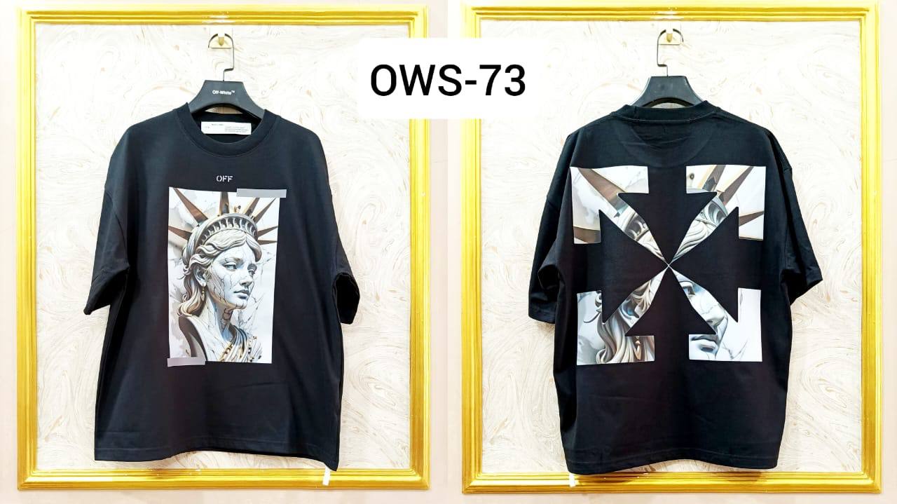 OWS-73 | Off-White Style Graphic T-Shirt – Streetwear Oversized Tee