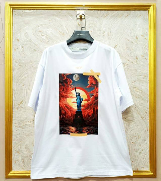 Off-White Inspired White Tee – OWS-74.W Oversized Streetwear