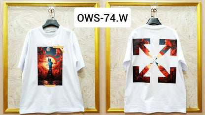 Off-White Inspired White Tee – OWS-74.W Oversized Streetwear