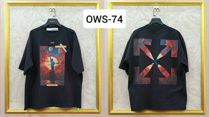 OWS-74 | Off-White Style Graphic T-Shirt – Streetwear Oversized Tee