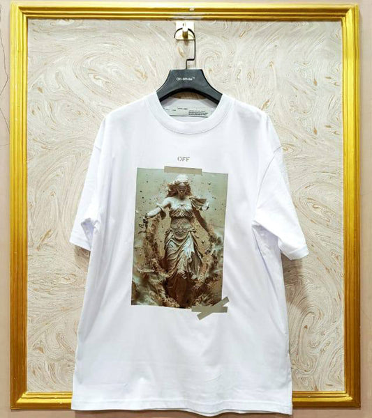 Off-White Inspired White Tee – OWS-75.W Oversized Streetwear