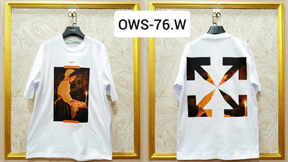Off-White Inspired White Tee – OWS-76.W Oversized Streetwear