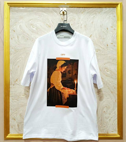 Off-White Inspired White Tee – OWS-76.W Oversized Streetwear
