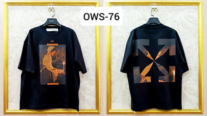 OWS-76 | Off-White Style Graphic T-Shirt – Streetwear Oversized Tee
