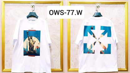 Off-White Inspired White Tee – OWS-77.W Oversized Streetwear