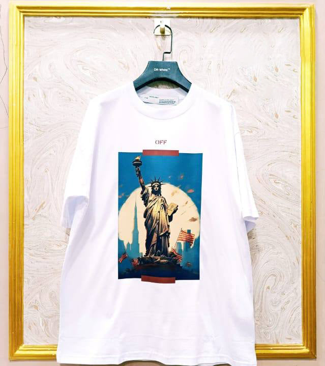 Off-White Inspired White Tee – OWS-77.W Oversized Streetwear