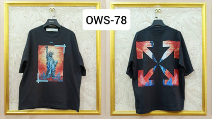 OWS-78 | Off-White Style Graphic T-Shirt – Streetwear Oversized Tee
