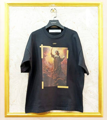 OWS-79 | Off-White Style Graphic T-Shirt – Streetwear Oversized Tee