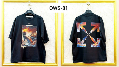 OWS-81 | Off-White Style Graphic T-Shirt – Streetwear Oversized Tee