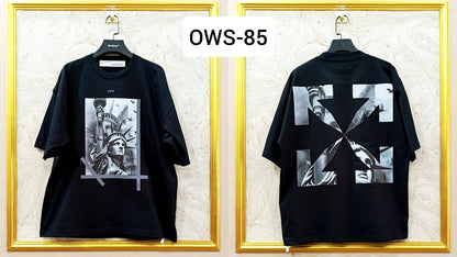 OWS-85 | Off-White Style Graphic T-Shirt – Streetwear Oversized Tee