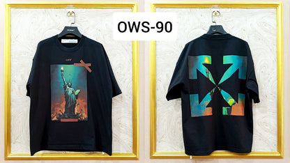 OWS-90 | Off-White Style Graphic T-Shirt – Streetwear Oversized Tee