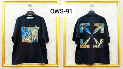 OWS-91 | Off-White Style Graphic T-Shirt – Streetwear Oversized Tee
