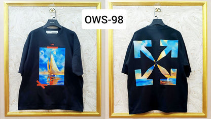 OWS-98 | Off-White Style Graphic T-Shirt – Streetwear Oversized Tee